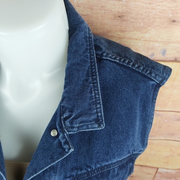 *Made in Canada* VINTAGE Hollywood crop denim sleeveless jeans vest - Picture 4 of 11